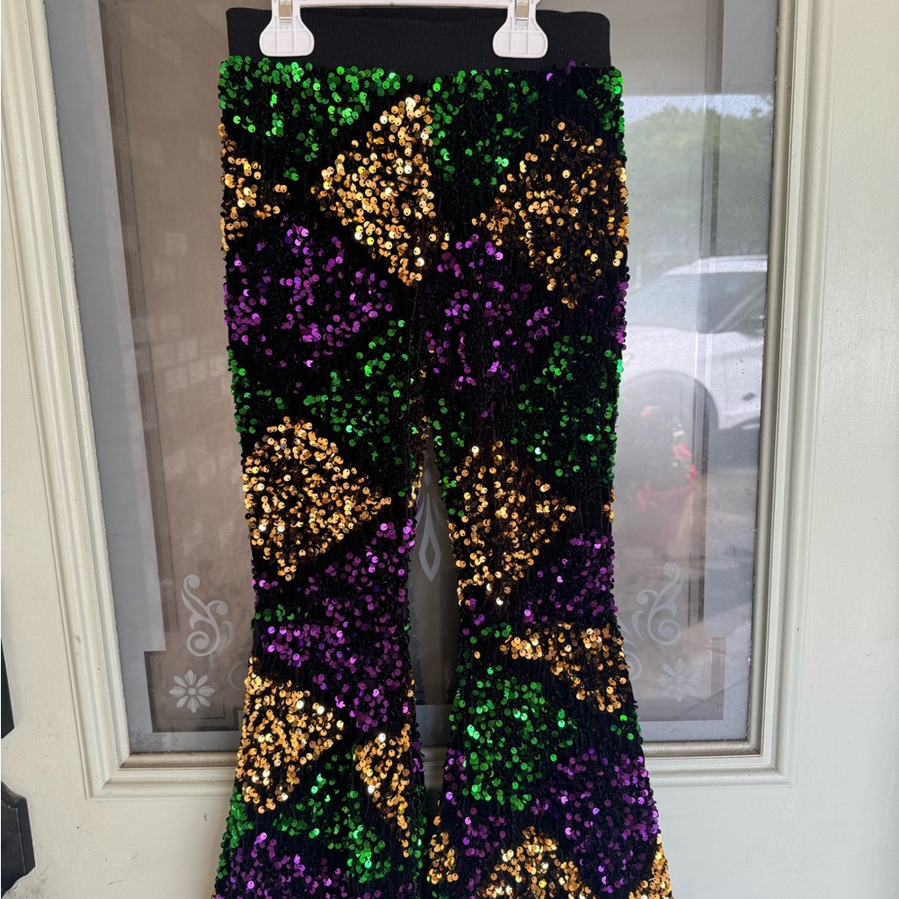 Mardi Gras Sequin Bell Bottoms